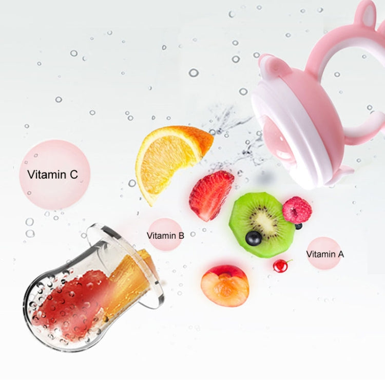Baby Pacifier Fruit Vegetable Auxiliary Feeder Cute Deer Fruit Bite Pouch Teething Stick, Color: With Box Purple