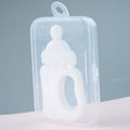 Baby Silicone Teether Bottle Bite Teether Teething Stick, Color: With Box Milk White