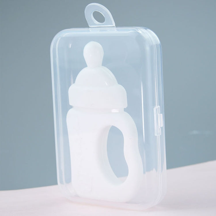 Baby Silicone Teether Bottle Bite Teether Teething Stick, Color: With Box Milk White