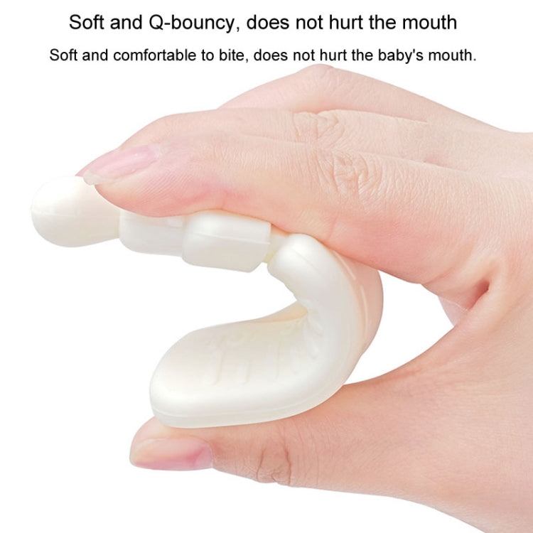 Baby Silicone Teether Bottle Bite Teether Teething Stick, Color: Without Box Milk White