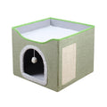 Multifunctional Sisal Cats Scratching Board Foldable Pet Bed(Light Green)