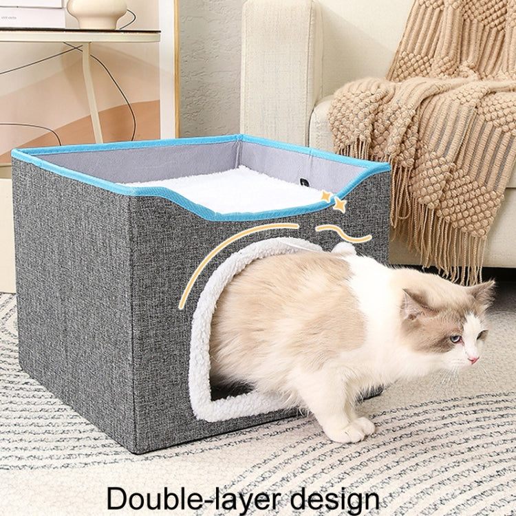 Multifunctional Sisal Cats Scratching Board Foldable Pet Bed(Dark Gray)