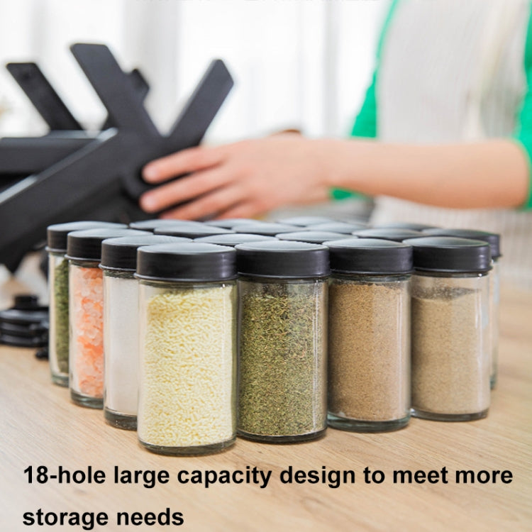 18-in-1 Rotating Ferris Wheel Kitchen Condiment Bottle Holder Set(Black)