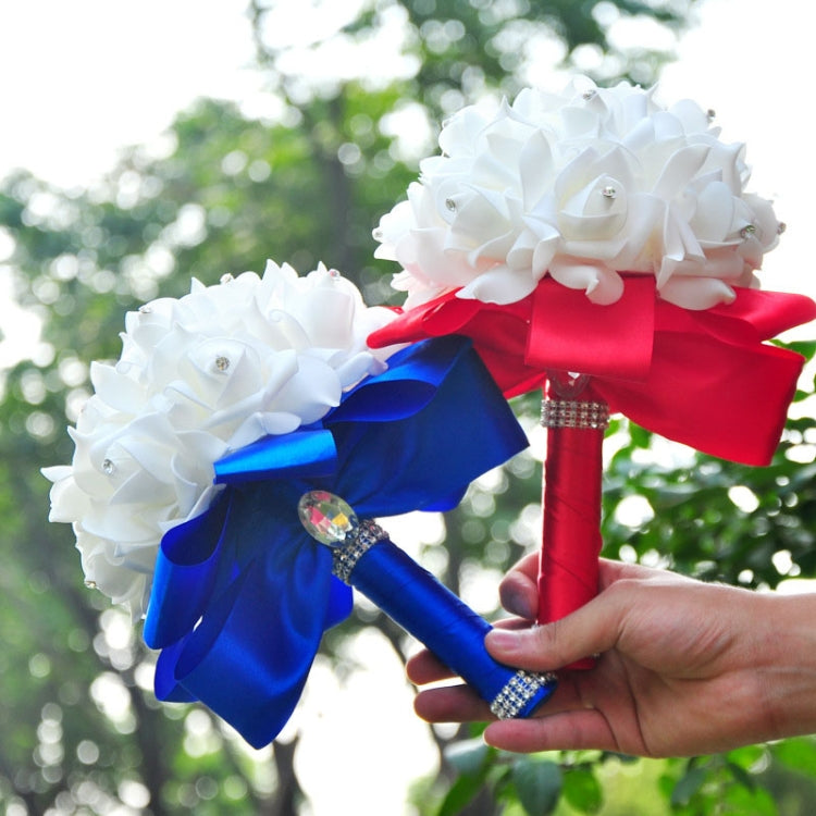 Wedding Bridal Hand Bouquet Simulation Flower Bouquet Wedding Supplies(White)