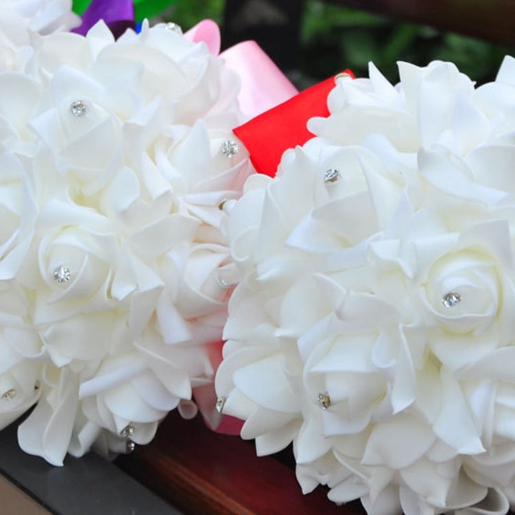 Wedding Bridal Hand Bouquet Simulation Flower Bouquet Wedding Supplies(Dark Purple)