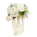 Bridal Hand Bouquet Wedding Supplies Simulation Wedding Decorative Flowers(White)