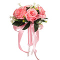 Bridal Hand Bouquet Wedding Supplies Simulation Wedding Decorative Flowers(Pink)