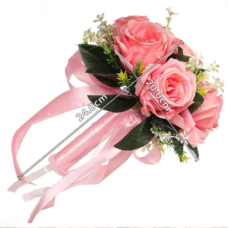 Bridal Hand Bouquet Wedding Supplies Simulation Wedding Decorative Flowers(White)
