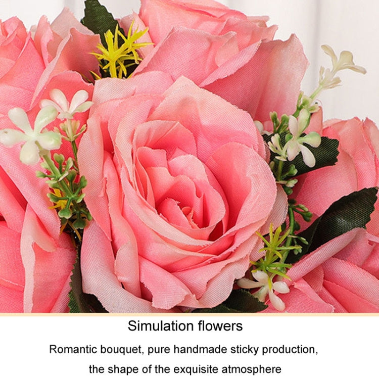 Bridal Hand Bouquet Wedding Supplies Simulation Wedding Decorative Flowers(White)