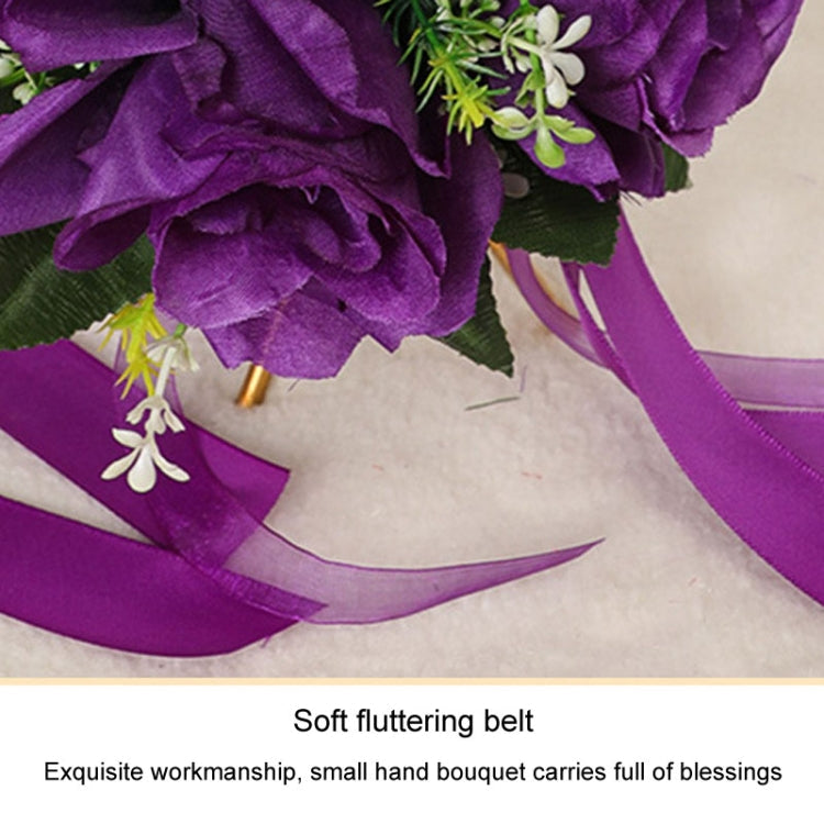 Bridal Hand Bouquet Wedding Supplies Simulation Wedding Decorative Flowers(White)