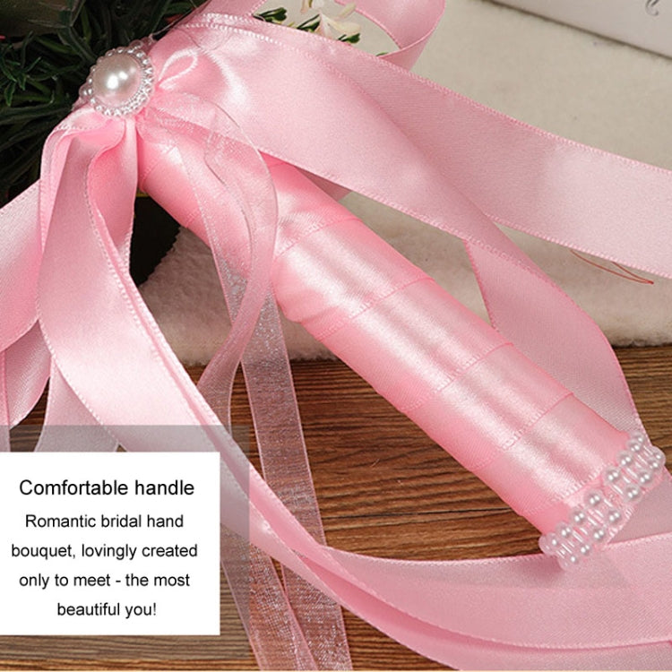 Bridal Hand Bouquet Wedding Supplies Simulation Wedding Decorative Flowers(White)
