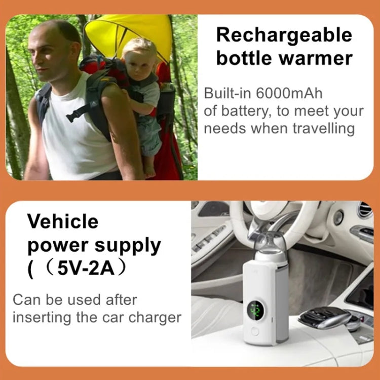 18W 6000mAh Baby Bottle Warmer With Digital Display 6 Levels Temperature Adjustment NNQ-2