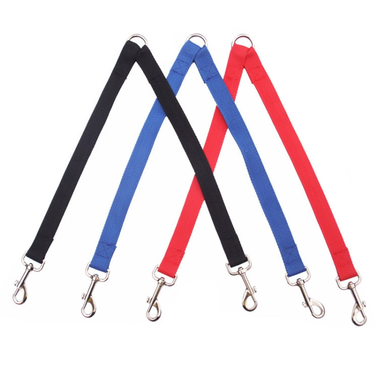 Small Pet Dual-Headed Tow Leash One Tow Two Hook And Loop Fastener(Blue)