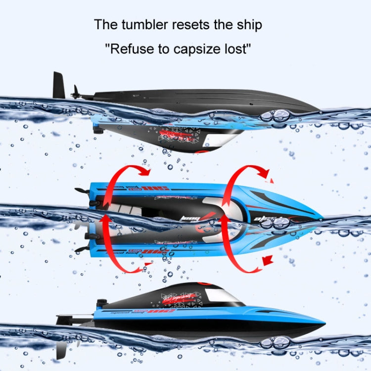 812 High-Speed RC Boat Large Horsepower Speedboat Long Endurance Waterproof Boys Water Toy Single Battery(Blue)