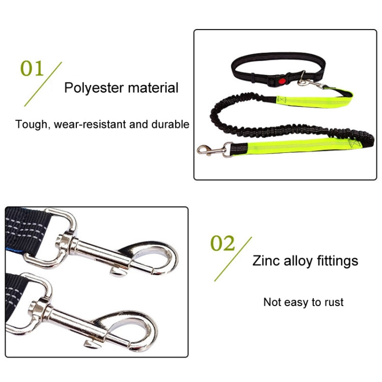 Pet Running Exercise Towing Leash Multifunctional Dog Walking Leashes(Black+Blue)