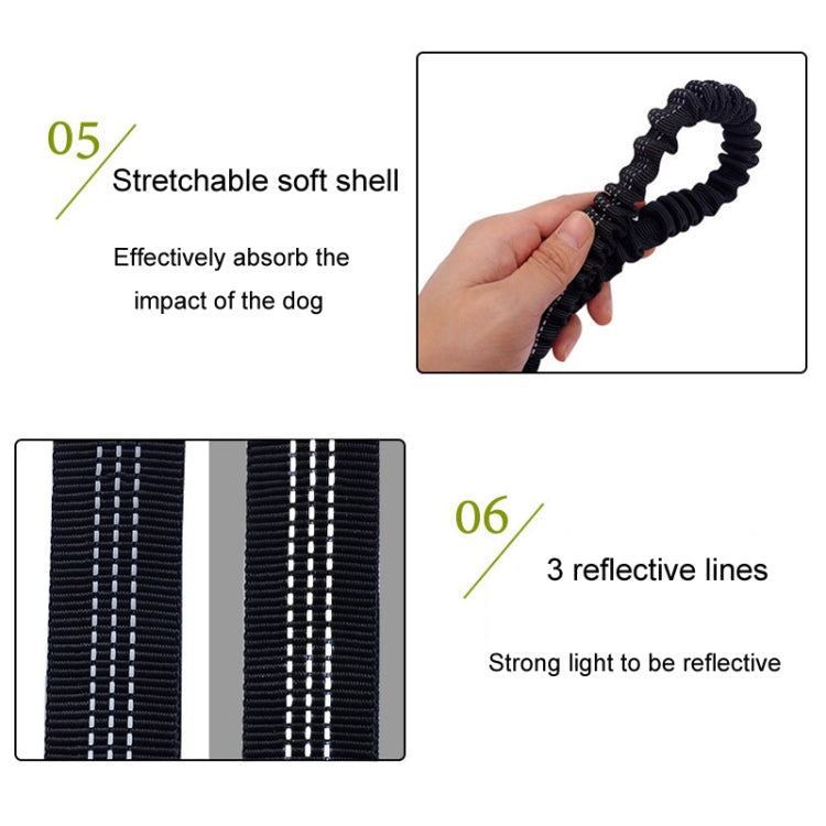 Pet Running Exercise Towing Leash Multifunctional Dog Walking Leashes(Black+Blue)