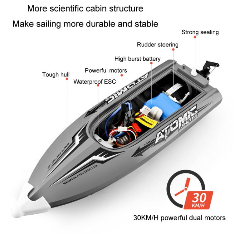 EB02 2.4G Wireless RC Boat Circulating Water-Cooled High-Speed Speedboat Racing Boat Model Toy(Green)