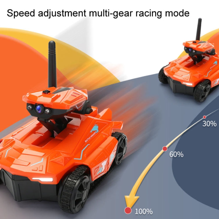 Tank Car Toys 720P HD Camera RC Car With Real-time Surveillance With Remote Controller(Orange)