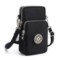 Crossbody Mobile Phone Bag Vertical Coin Purse with Armband for Women(Black)
