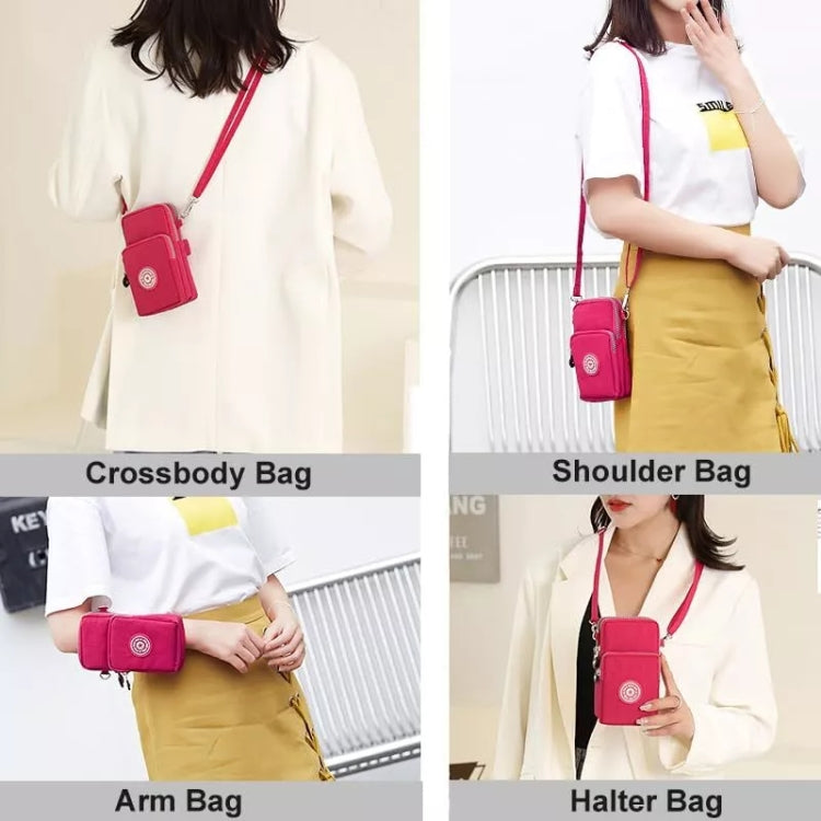 Crossbody Mobile Phone Bag Vertical Coin Purse with Armband for Women(Black)