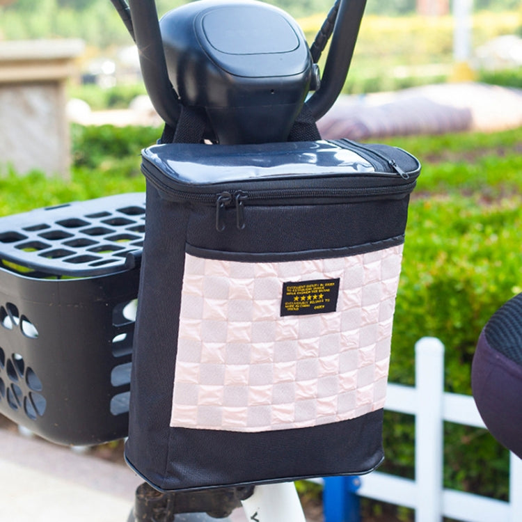 Electric Bike Riding Hanging Bag Large Capacity Waterproof Bicycle Front Hanging Bag(Pink)