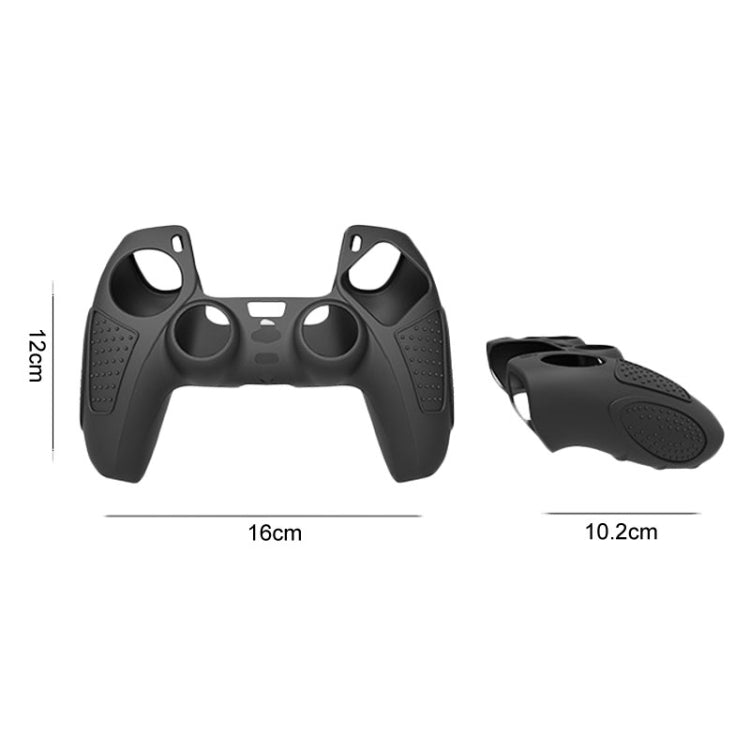 For PS5 Gamepad Silicone Protective Case Anti-Skid Soft Silicone Cover, Color: White+8 Hats