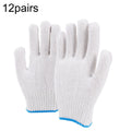 600G 12pairs Labor Protection Wear-Resistant Cotton Gloves Thickened Construction Site Work Gloves