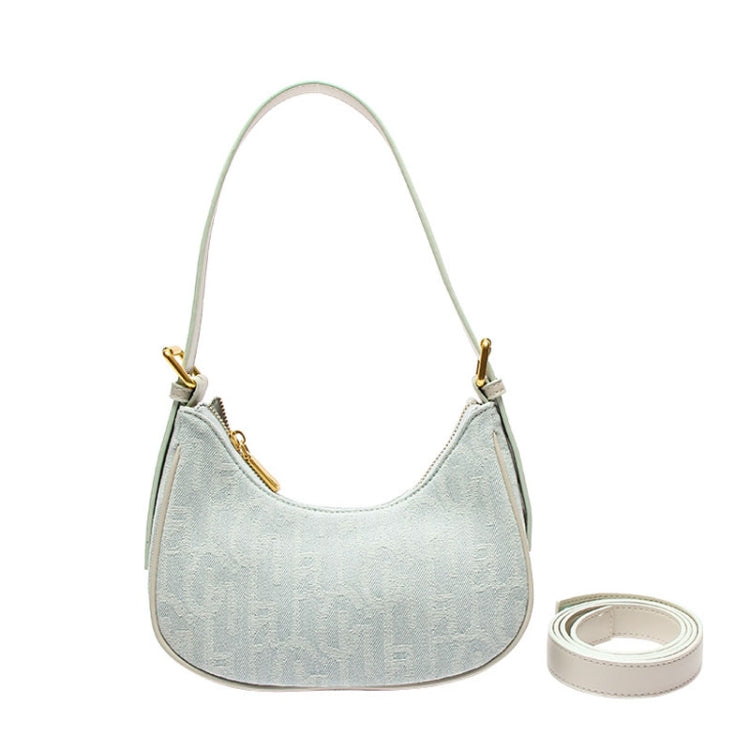 Denim Women Bag Underarm Single Shoulder Handbag Tote Niche Dumpling Bag(Light Denim Color)