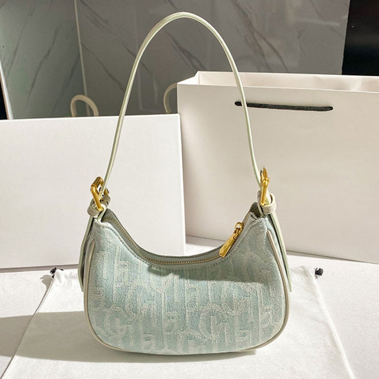 Denim Women Bag Underarm Single Shoulder Handbag Tote Niche Dumpling Bag(Light Denim Color)