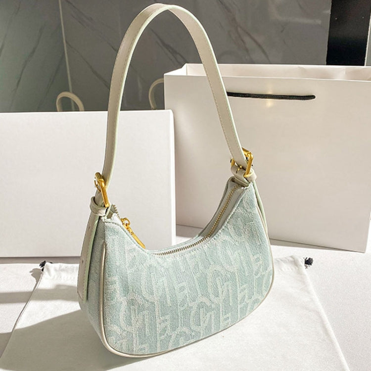 Denim Women Bag Underarm Single Shoulder Handbag Tote Niche Dumpling Bag(Light Denim Color)