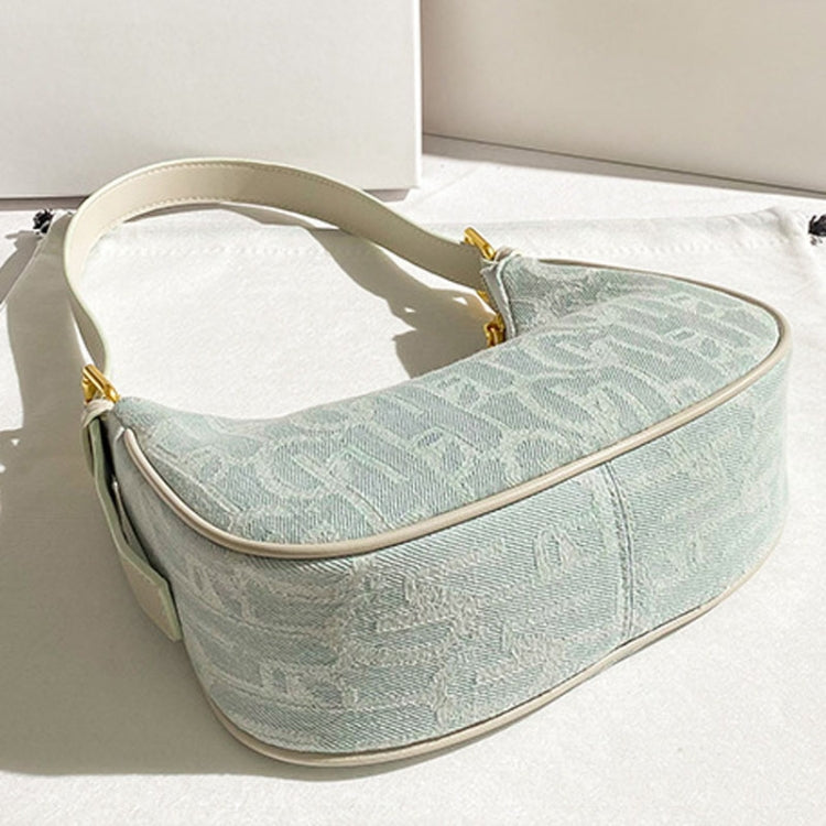 Denim Women Bag Underarm Single Shoulder Handbag Tote Niche Dumpling Bag(Light Denim Color)