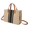 Women Handbag Briefcase Large Capacity Canvas Crossbody Bag, Color: Black
