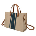 Women Handbag Briefcase Large Capacity Canvas Crossbody Bag, Color: Navy