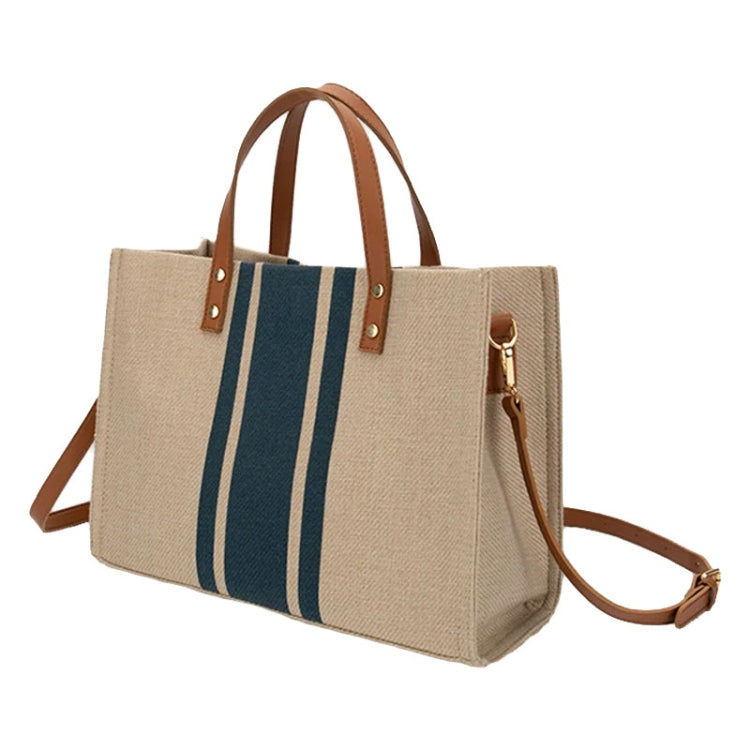 Women Handbag Briefcase Large Capacity Canvas Crossbody Bag, Color: Navy