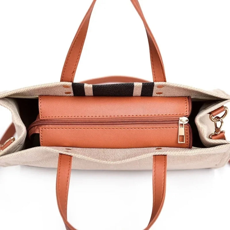 Women Handbag Briefcase Large Capacity Canvas Crossbody Bag, Color: Zipper Model Navy