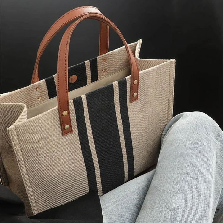 Women Handbag Briefcase Large Capacity Canvas Crossbody Bag, Color: Navy