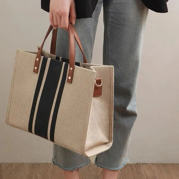 Women Handbag Briefcase Large Capacity Canvas Crossbody Bag, Color: Navy