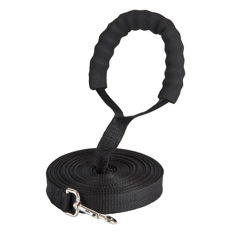 2.5cm x 20m Pet Tracking Dog Collar Leash Dog Training Lengthened Traction Leash(Black)