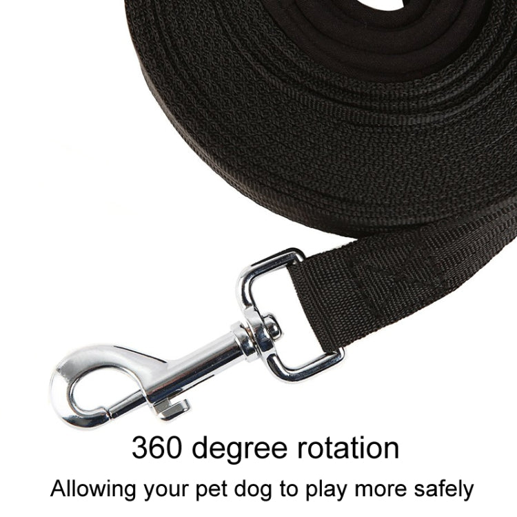 2.5cm x 20m Pet Tracking Dog Collar Leash Dog Training Lengthened Traction Leash(Black)