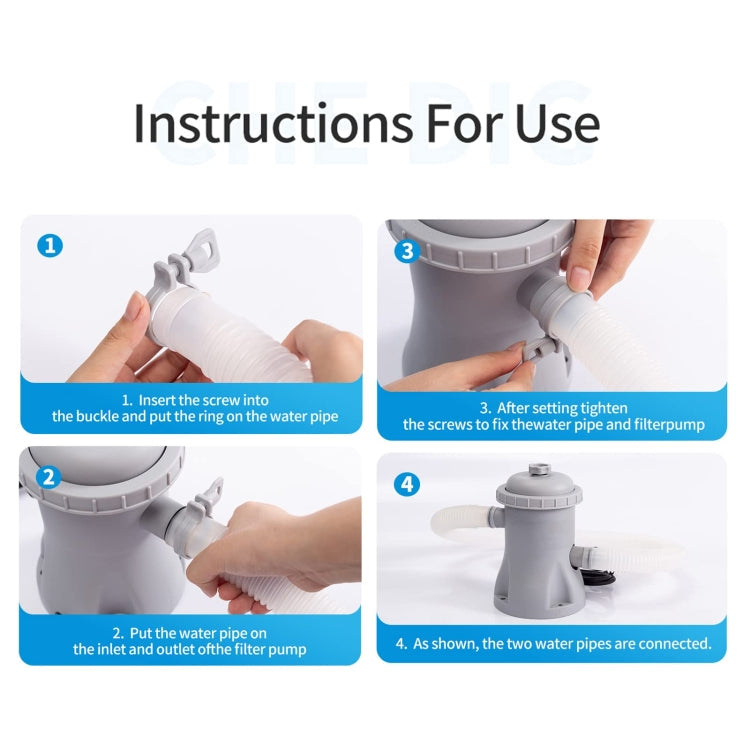 JY-051 110V-240V 330 Gallon Swimming Pool Filter Pump Pool Circulating Cleaner, Spec: US Plug