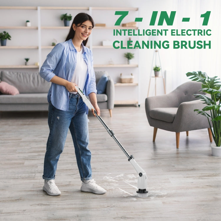 Multifunctional Long and Short Dual Purpose Electric Cleaning Brush Kitchen Bathroom Window Floor Brush(Rose Gold)