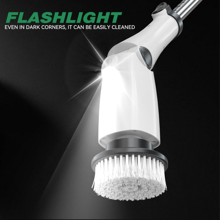 Multifunctional Long and Short Dual Purpose Electric Cleaning Brush Kitchen Bathroom Window Floor Brush(White)