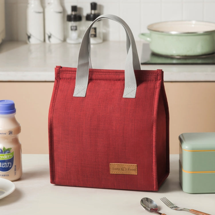 Vertical Tote Cationic Bento Warm Bag Lunch Box Bag(Wine Red)