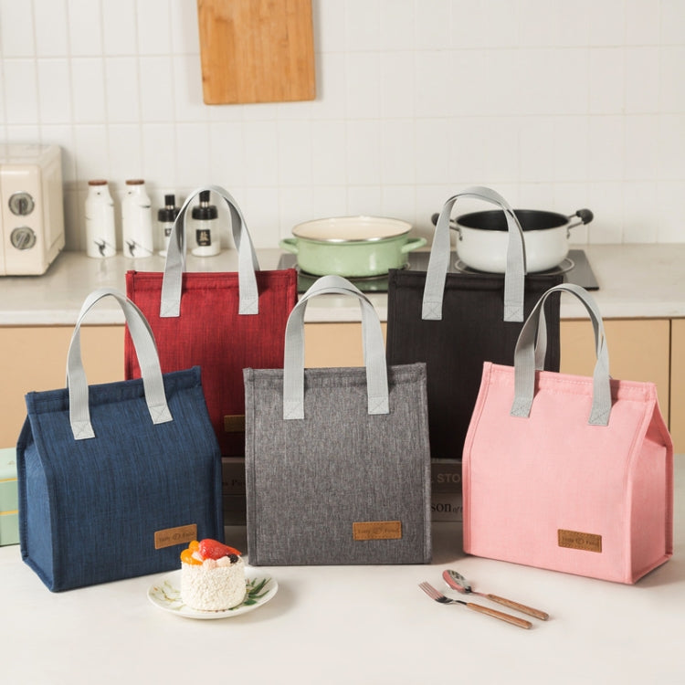 Vertical Tote Cationic Bento Warm Bag Lunch Box Bag(Black)