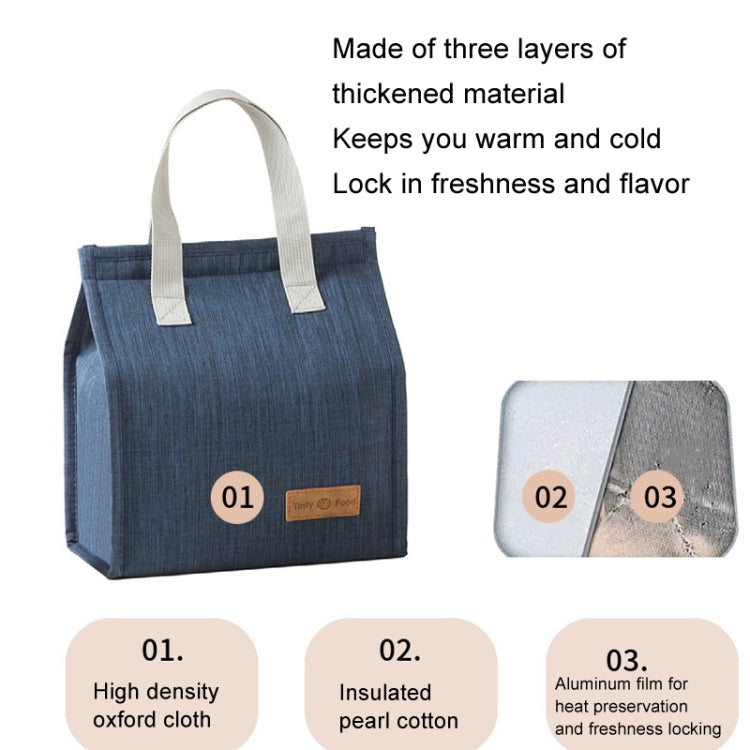 Vertical Tote Cationic Bento Warm Bag Lunch Box Bag(Black)