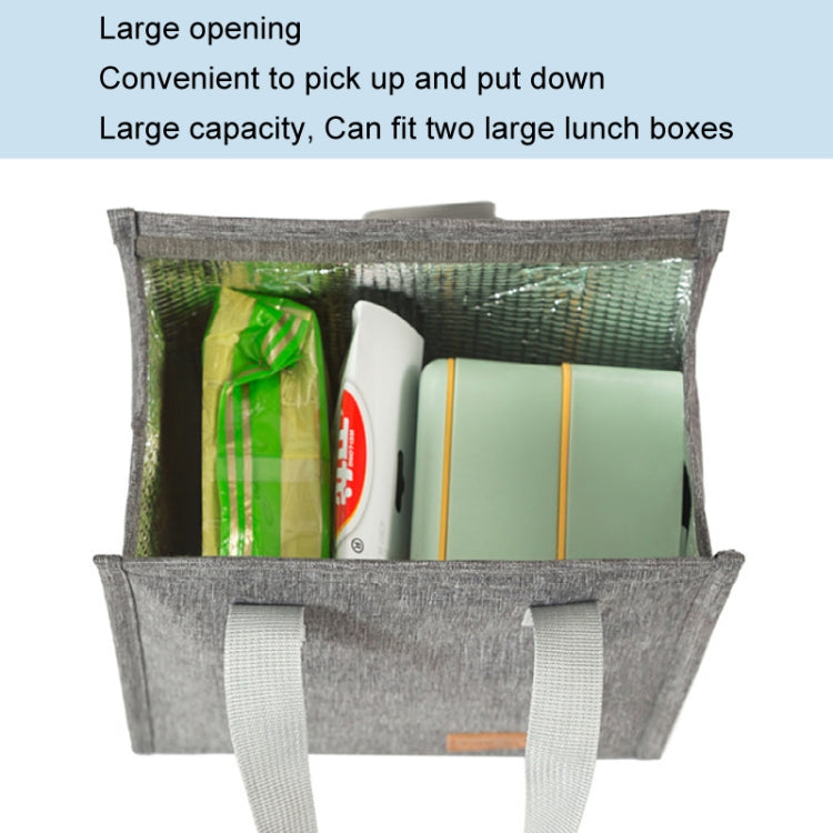 Vertical Tote Cationic Bento Warm Bag Lunch Box Bag(Navy)