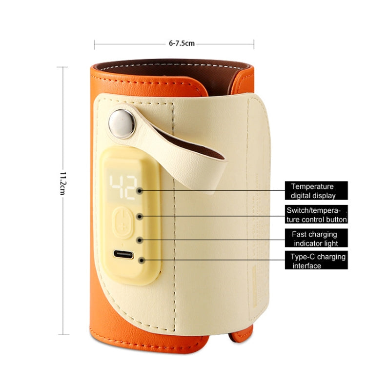 Baby Bottle Warmer Cover Outdoor Portable Milk Water Heater(Orange)