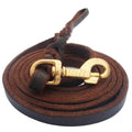 1.2 x 150cm Pet Outing Cowhide Towing Leash Dog Training Harness(Bronze Hook)