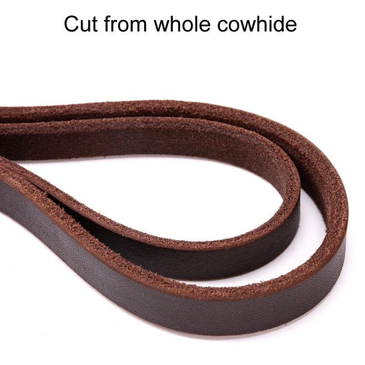 1.2 x 250cm Pet Outing Cowhide Towing Leash Dog Training Harness(Bronze Hook)