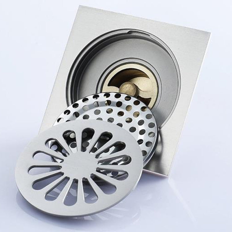 Bathroom Brushed Anti-Return Water, Insect and Odor Resistant Floor Drain(Copper)